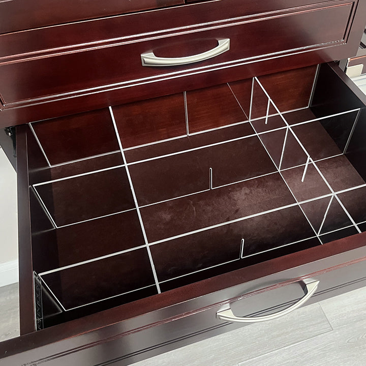 16 inch deep customizable drawer inserts with 9 compartments