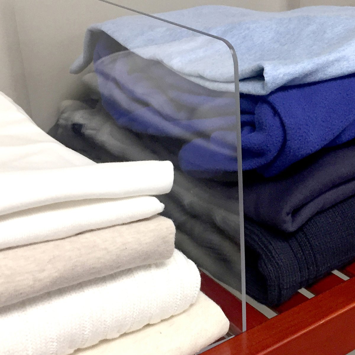 Clear Acrylic Shelf Divider - John Louis Home - Closet Shelves