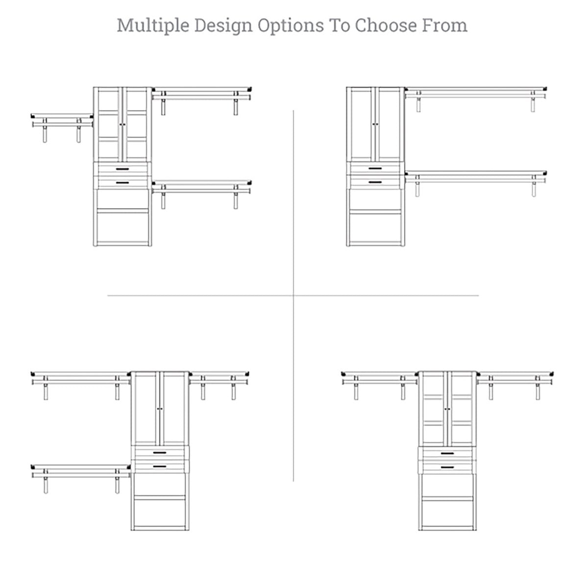 Solid Wood Closet Organizer with 2 Drawers and Doors Shaker - John Louis Home - Closet Organizers