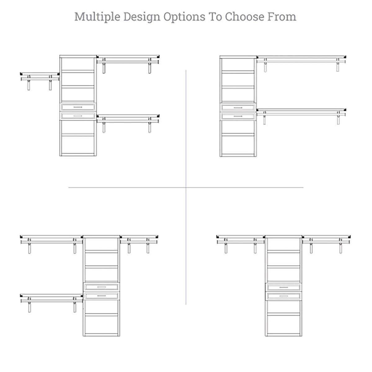 Solid Wood Closet Organizer with 2 Drawers Modern - John Louis Home - Closet Organizers