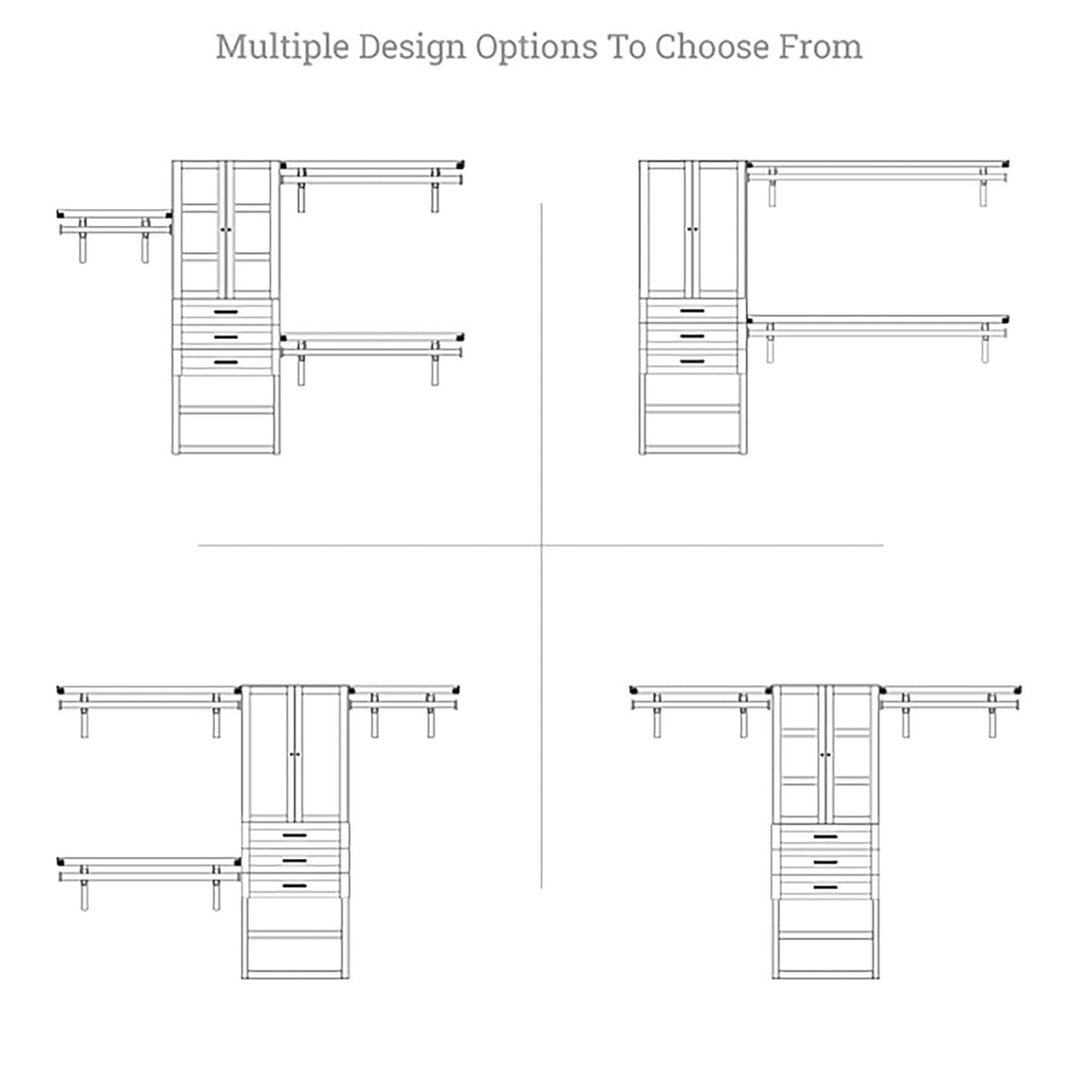 Solid Wood Closet Organizer with 3 Drawers and Doors Shaker - John Louis Home - Closet Organizers