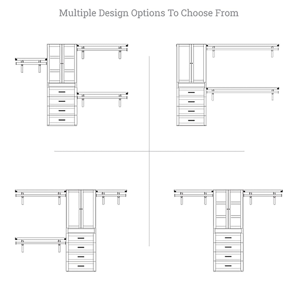 Solid Wood Closet Organizer with 4 Drawers and Doors Shaker - John Louis Home - Closet Organizers