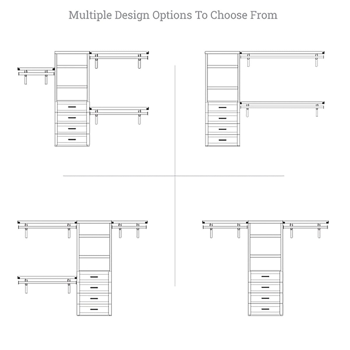 Solid Wood Closet Organizer with 4 Drawers Shaker - John Louis Home - Closet Organizers