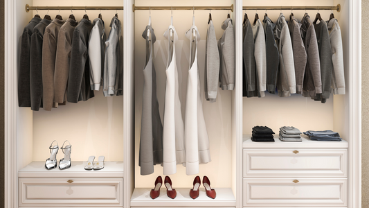 Closet rod height for organized hanging clothes