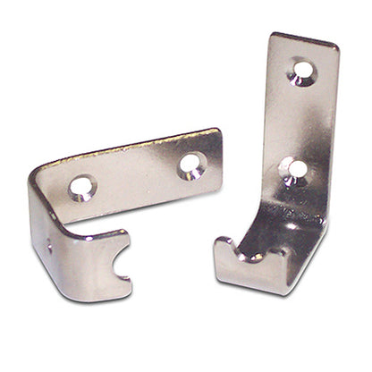 Nickel finish shelf mounting hardware