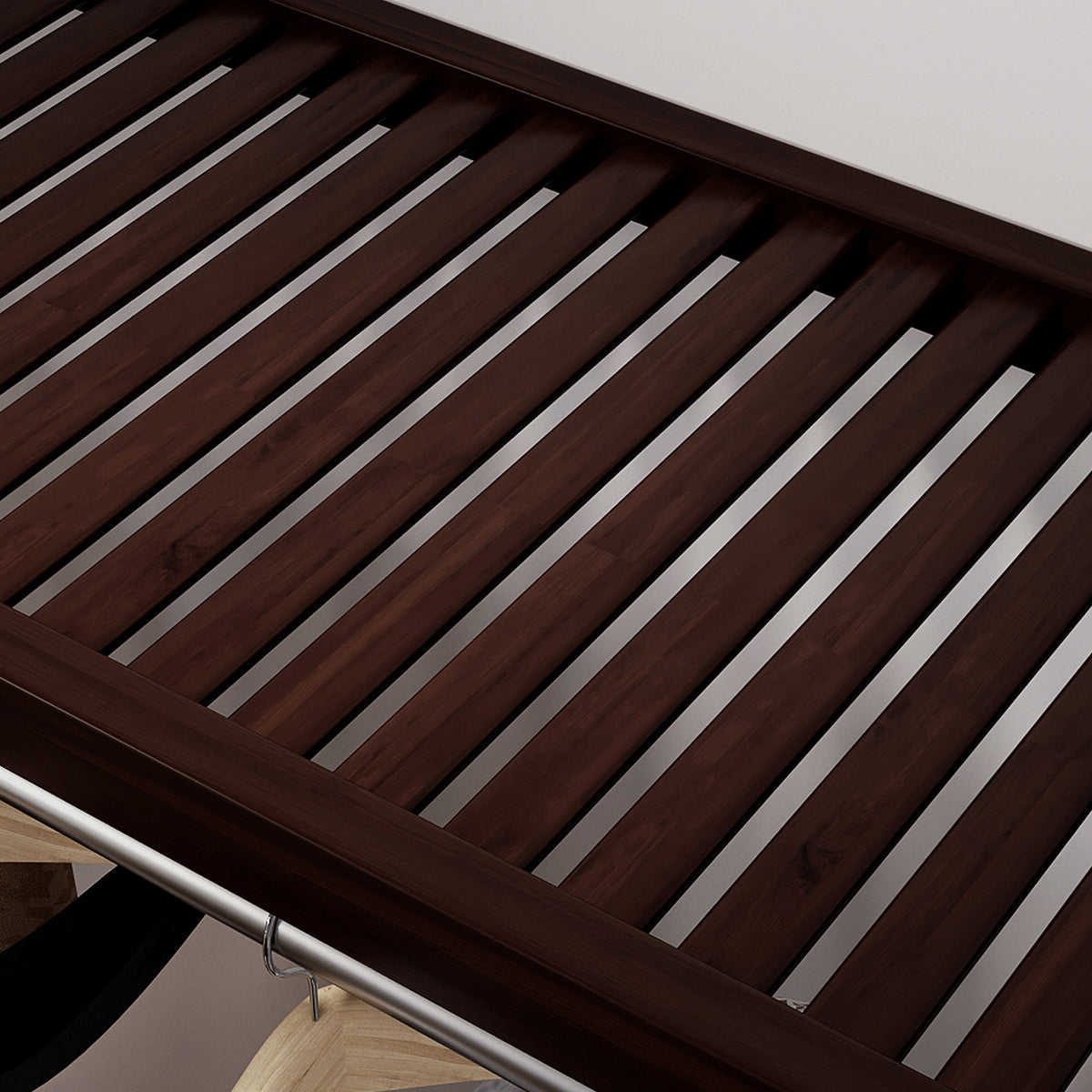 close up of top of ventilated shelf  highlights espresso