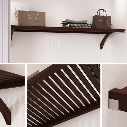 4 foot shelf in closet with highlights espresso