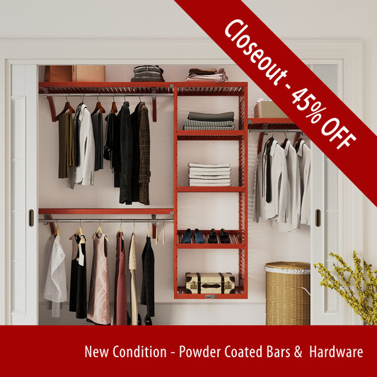 John Louis Home closeout red mahogany closet organizer