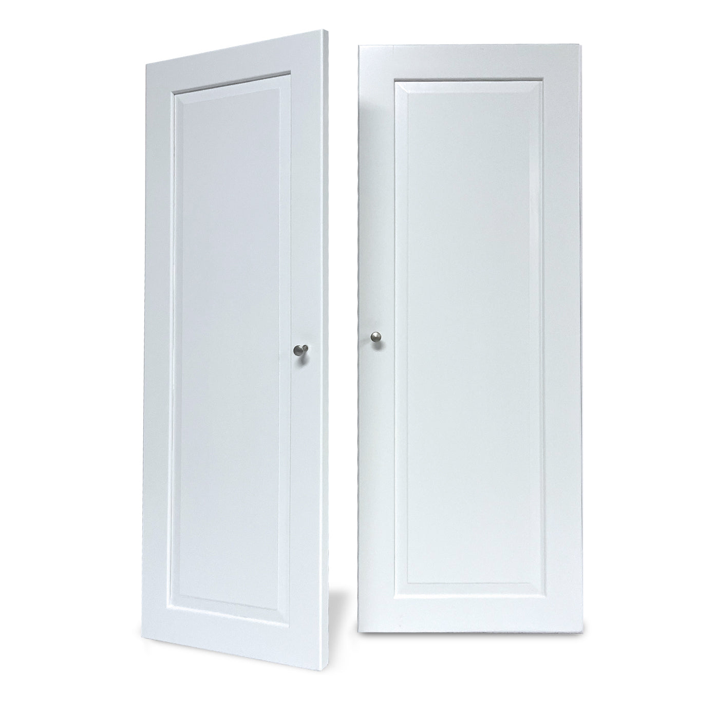 Set of white raised panel tower doors