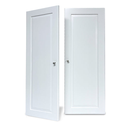 Set of white raised panel tower doors