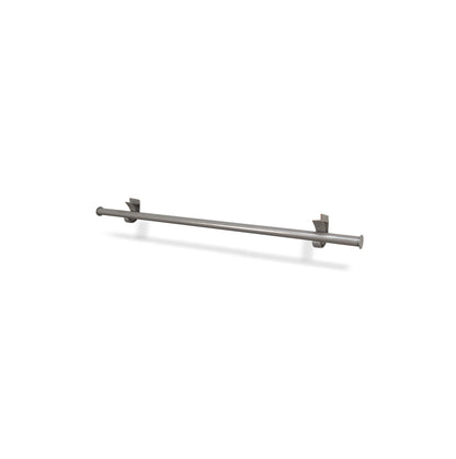 Metal powder coated garment bar on a white background