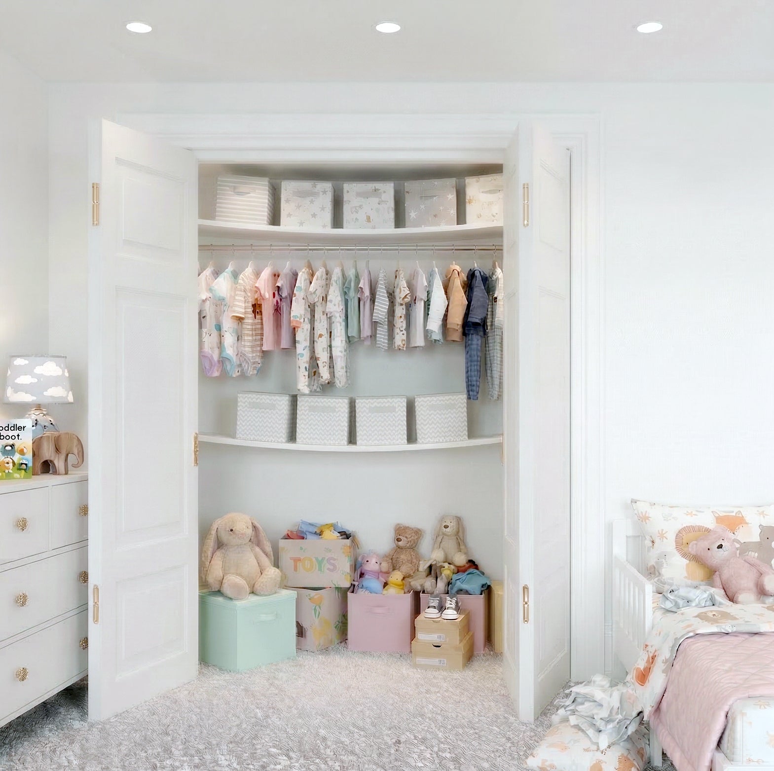 before toddlers closet makeover