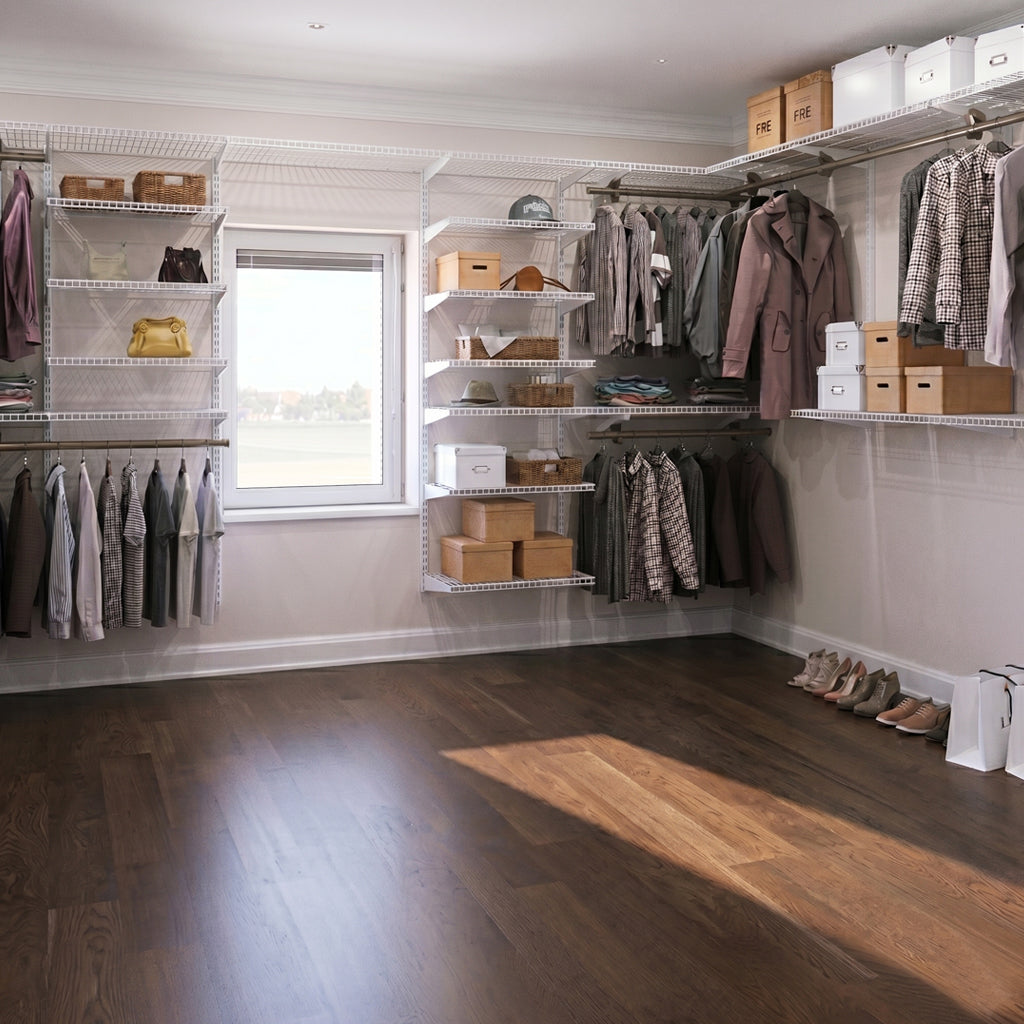 before picture of walk in wire closet system