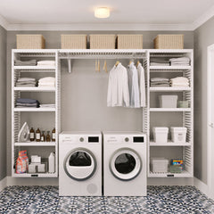 Solid Wood 16in. Deep 10ft Wide. PREMIUM Laundry Organizer