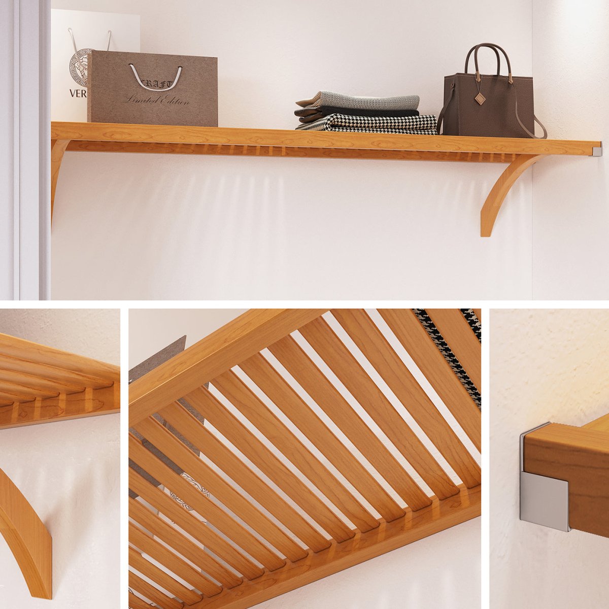 Solid Wood 6 ft. Shelf Kit - John Louis Home - Closet Shelves