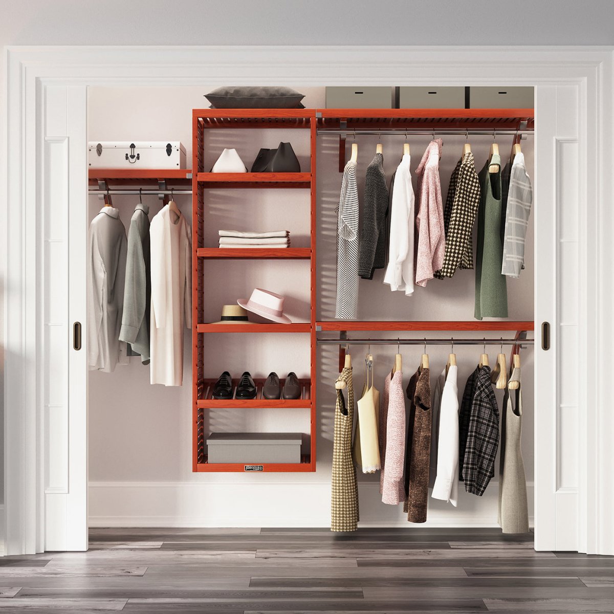 Solid Wood Closet Organizer - John Louis Home - Closet Organizers