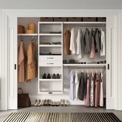 Solid Wood Closet Organizer System with 2 Drawers Shaker