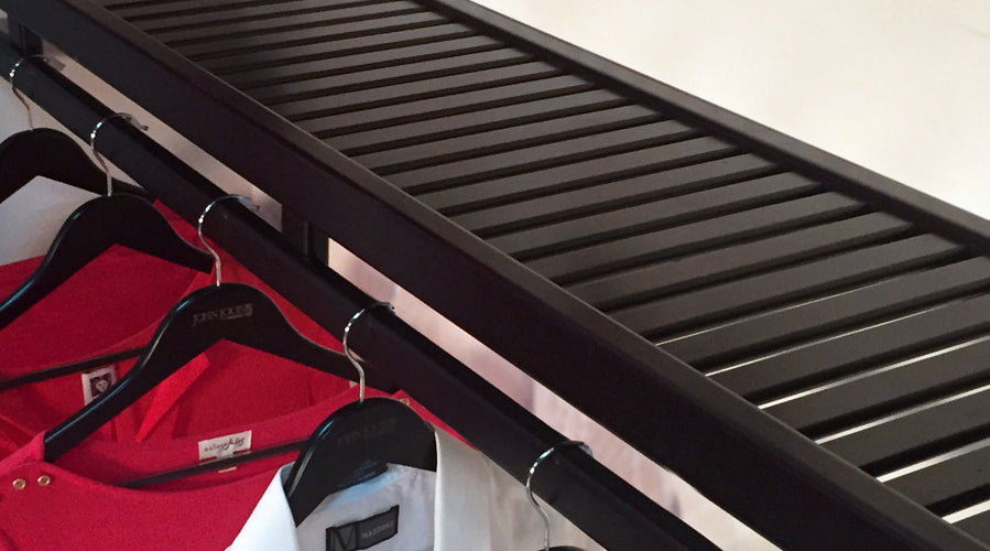 top of solid wood ventilated shelf in espresso features