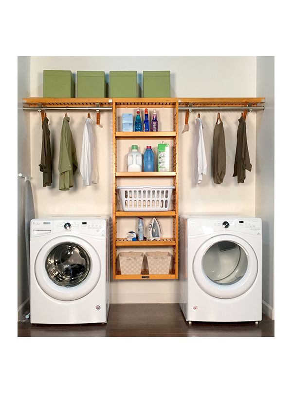12in. Deep Solid Wood 10ft. Laundry Organizer | John Louis Home