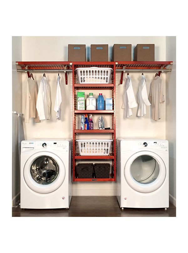 16in. Deep Solid Wood 10ft. Laundry Organizer | John Louis Home