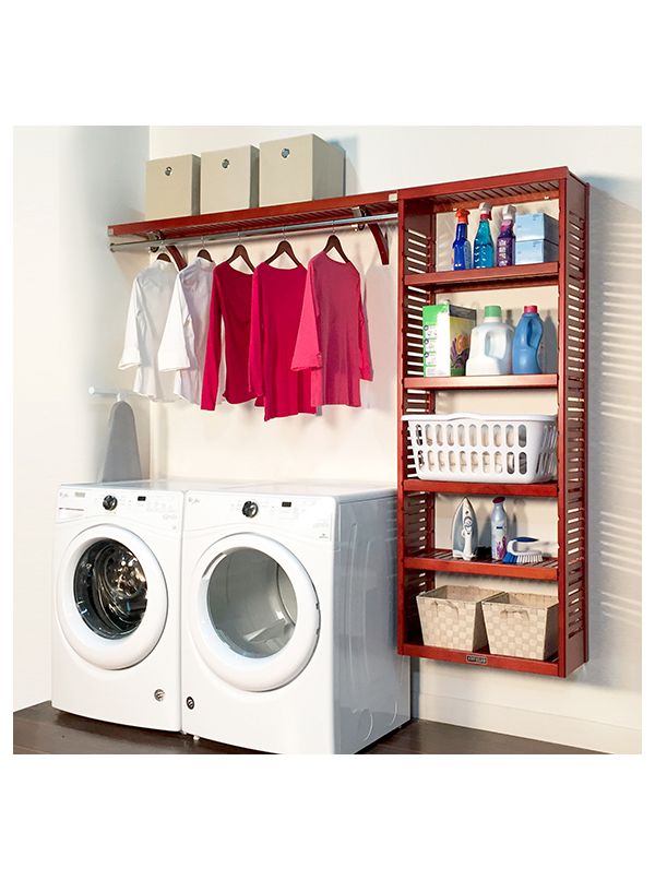 12in. Deep Solid Wood 8ft. Laundry Organizer | John Louis Home
