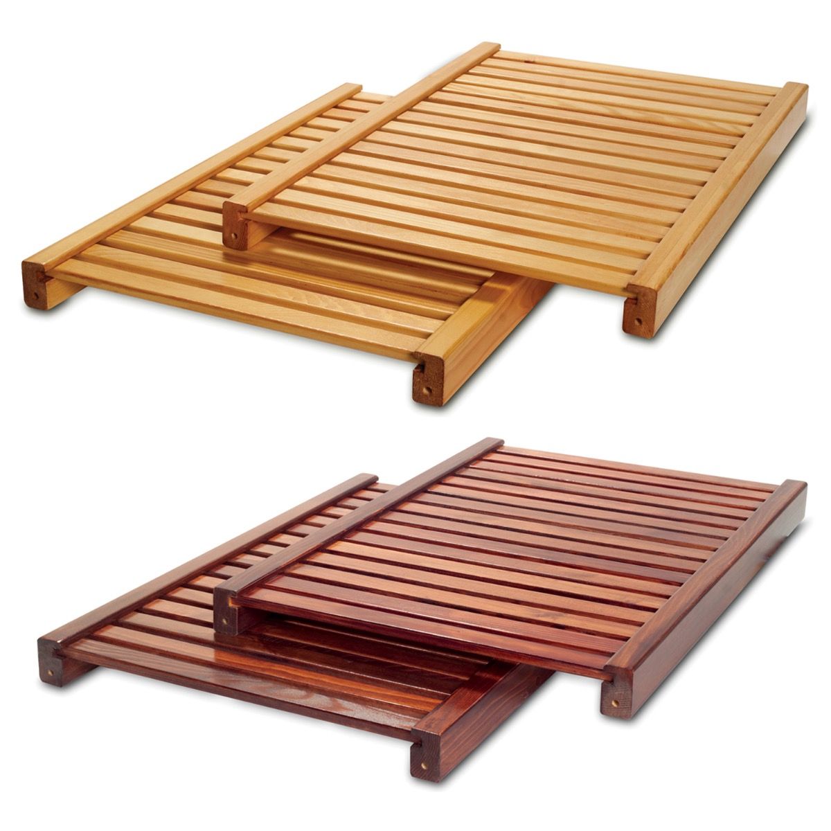 Deep Adjustable Shelf 2 Pack, Wood Slat Closet Shelving