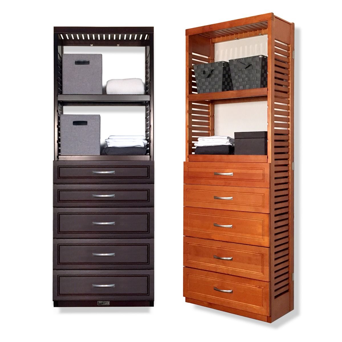 12in. Deep Woodcrest 6ft. Tower with drawers | John Louis Home