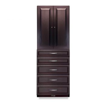 16in. Deep Woodcrest 6ft. Tower with Drawers and Doors Caramel Finish Lifestyle