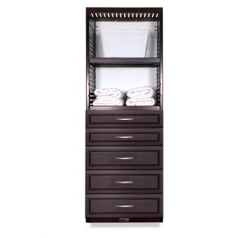 16in. Deep Woodcrest Tower with Drawers Caramel finish