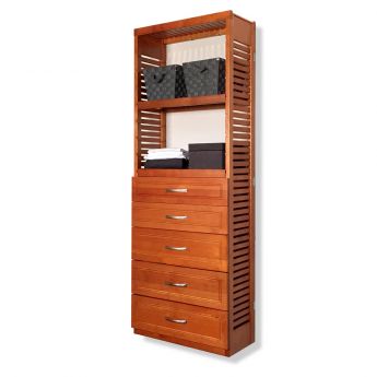 12in. Deep Woodcrest 6ft. Tower with Drawers