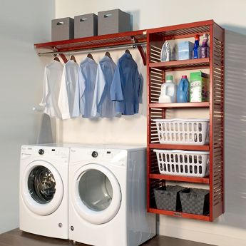16in. Deep Solid Wood 8ft. Laundry Organizer