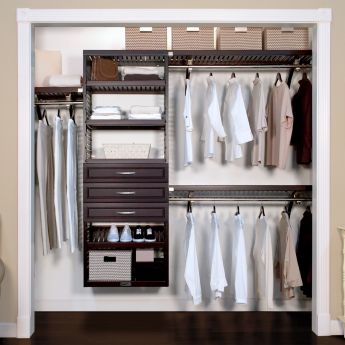 16in. Deep Woodcrest Premier Organizer with 3 Drawers caramel main lifestyle configuration
