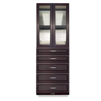 16in. Deep Woodcrest 6ft. Tower with Drawers and Doors Caramel Finish Lifestyle